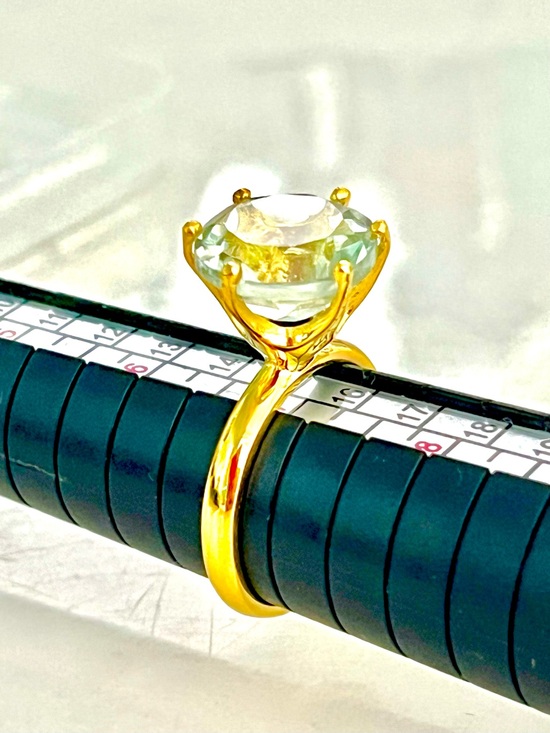 Jewelry - 5ct Green Amethyst 14KGP Ring